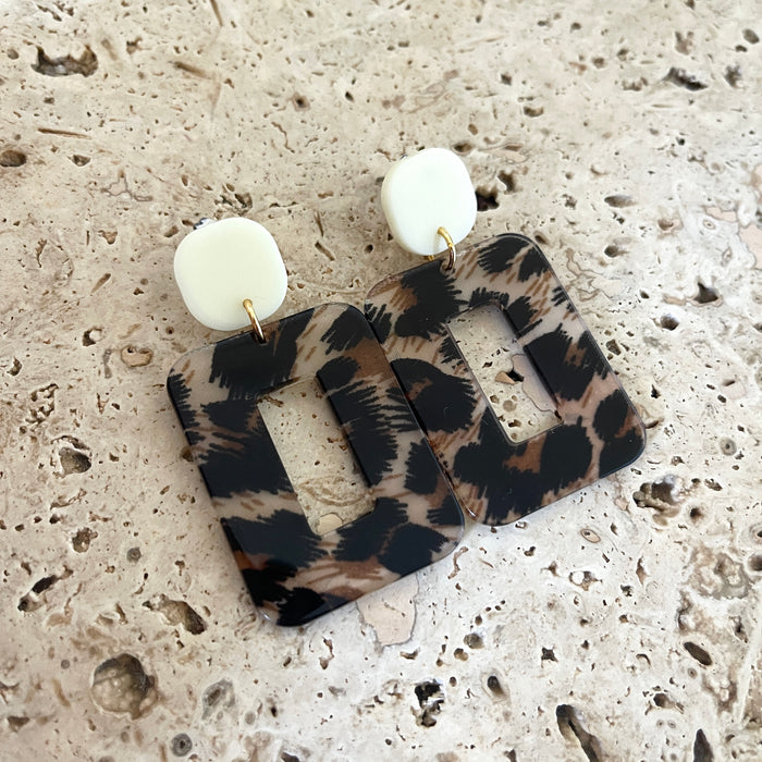 Boucles Garance - Guépard/Ecru