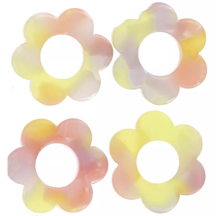 Boucles Paula - Jaune/pêche