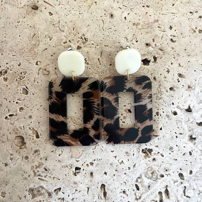 Boucles Garance - Guépard/Ecru