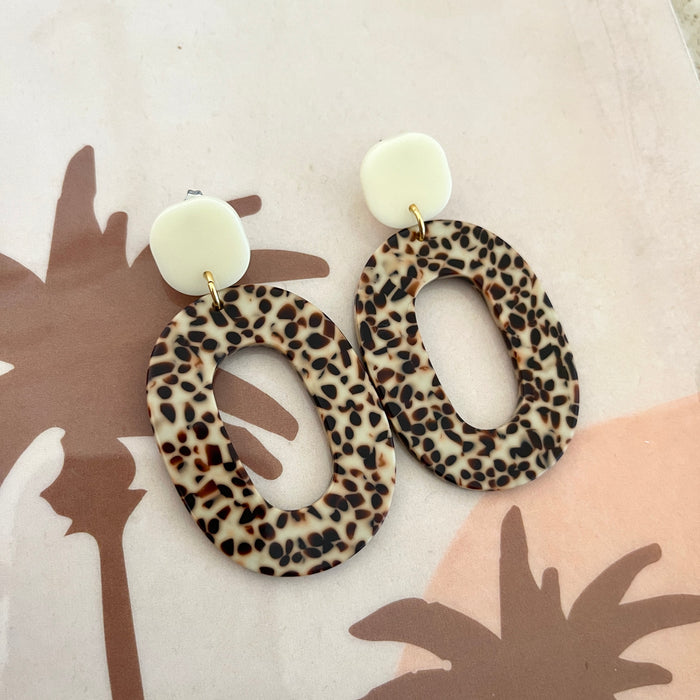 Boucles Agathe - Tacheté/écru