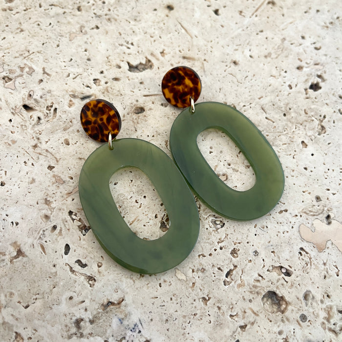 Boucles Agathe - Vertes & marrons