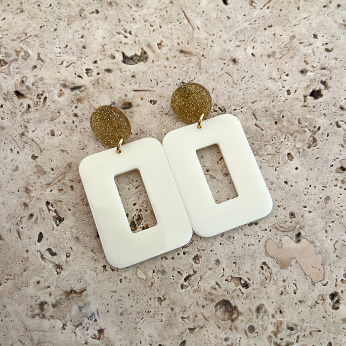 Boucles Garance - Ecru/doré