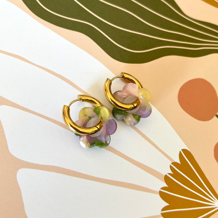 Boucles Paula - Vert/Violet