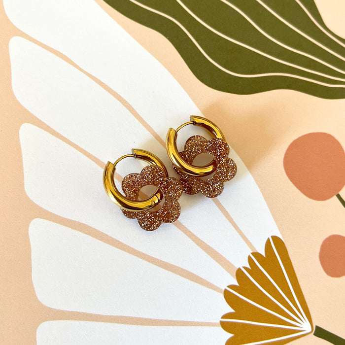 Boucles Paula - Pailleté bronze