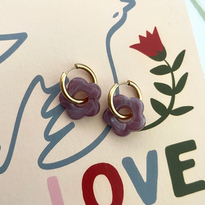 Boucles Flora - Mauve