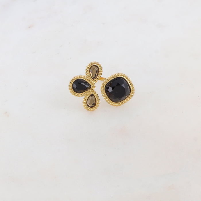 Bague Ambre - Noire