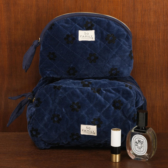 Grande trousse - Velours fleurs