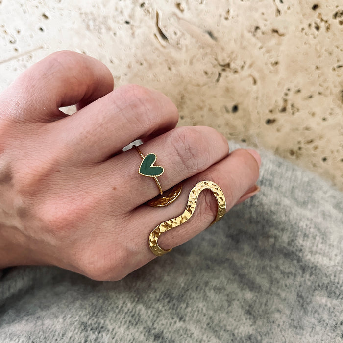 Bague Amour - Vert foncé