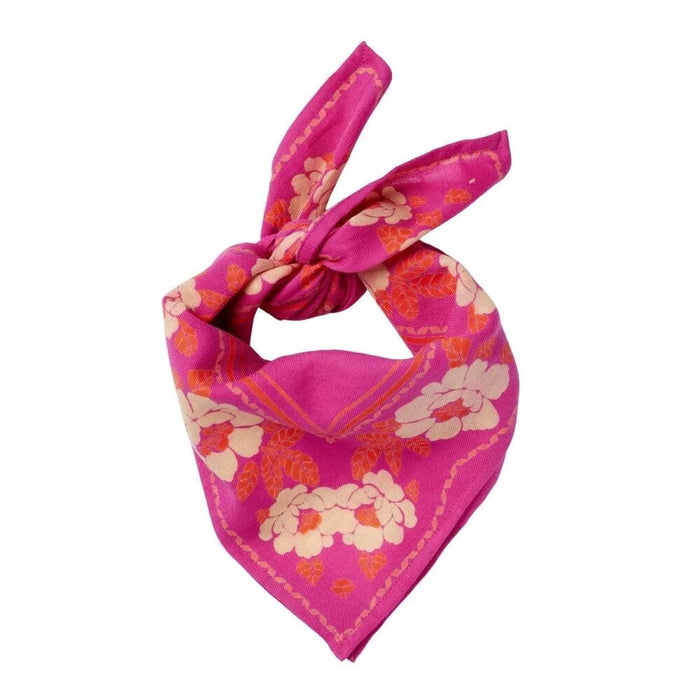 Petit foulard - Camélia rose