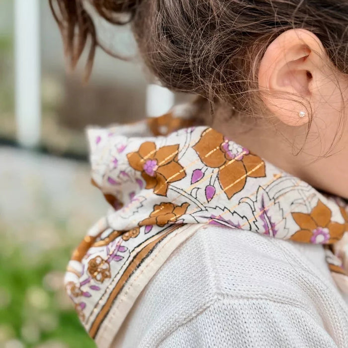 Petit foulard - Lurex camel