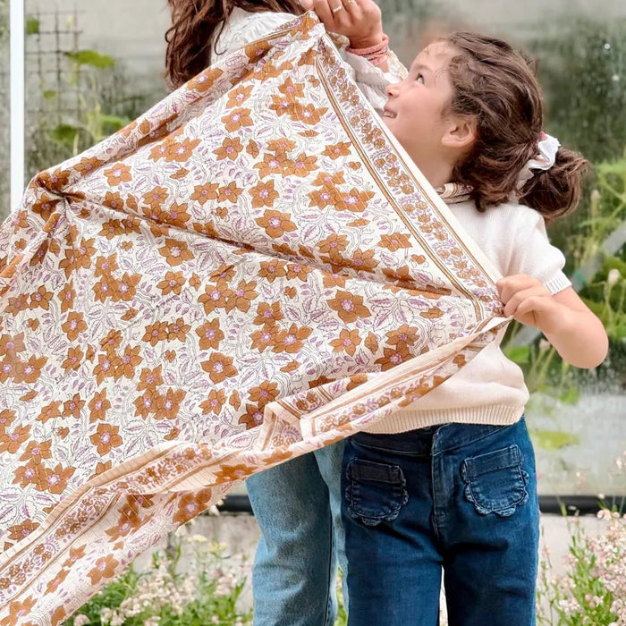 Petit foulard - Lurex camel