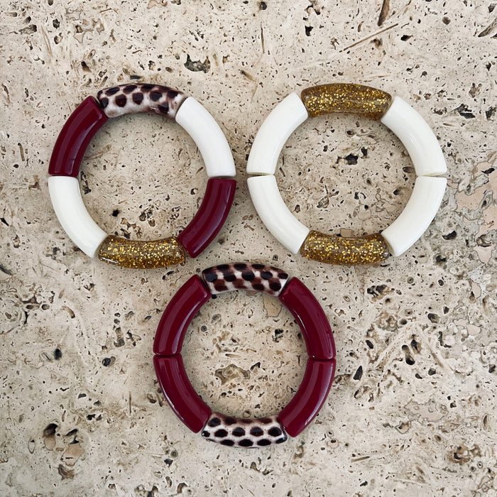 Trio bracelets Gigi - Bordeaux
