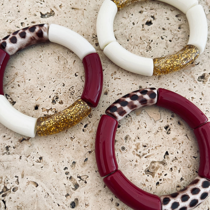 Trio bracelets Gigi - Bordeaux