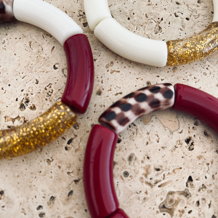 Trio bracelets Gigi - Bordeaux