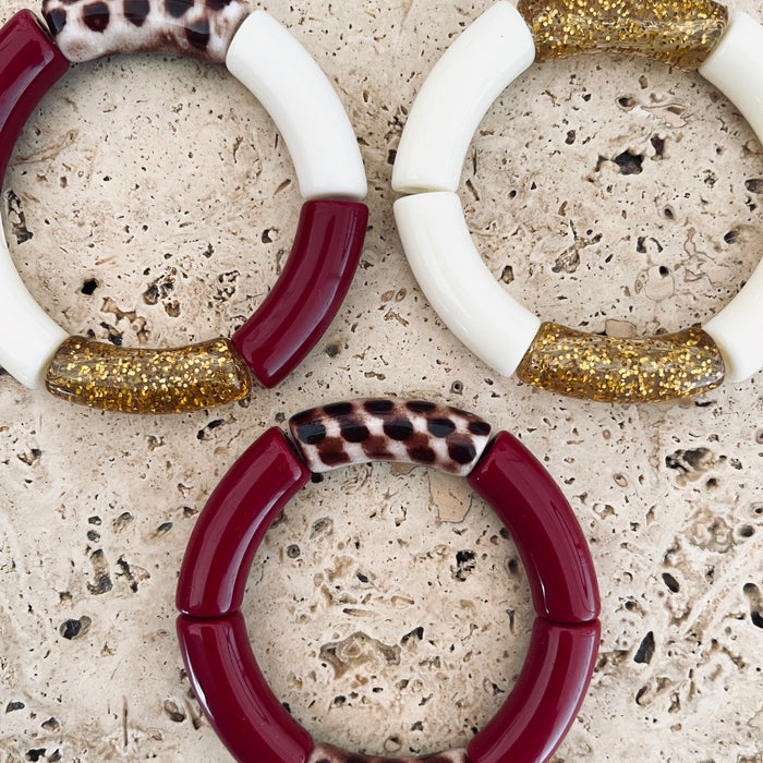 Trio bracelets Gigi - Bordeaux