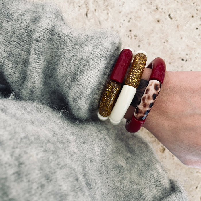 Trio bracelets Gigi - Bordeaux