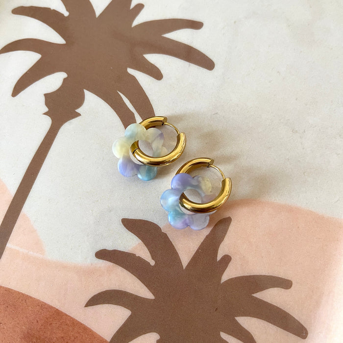 Boucles Paula - Bleu/Rose