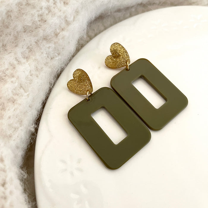 Boucles Garance - Kaki/doré