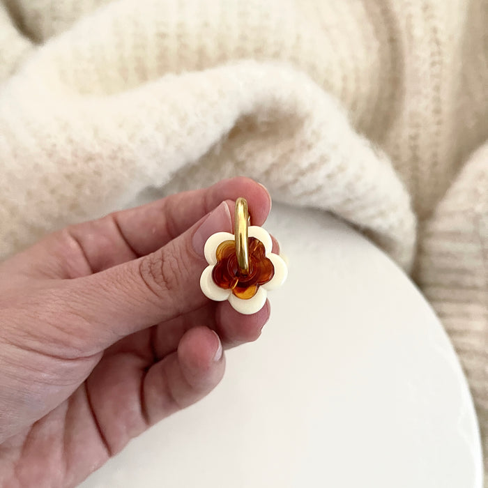 Boucles Mina - Ivoire/Marron