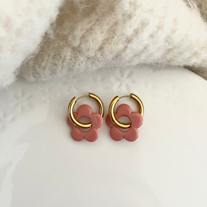 Boucles Daphnée - Vieux rose