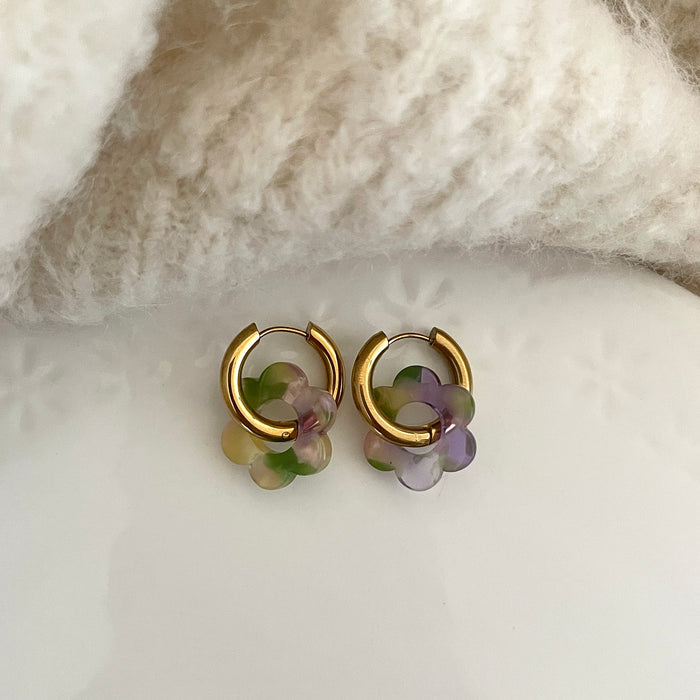 Boucles Paula - Vert/Violet