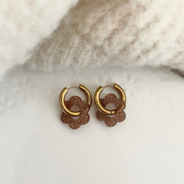 Boucles Paula - Pailleté bronze