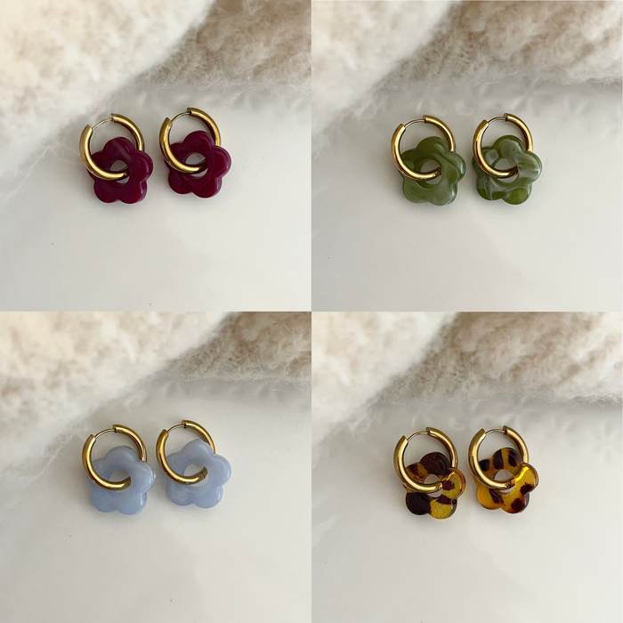 Boucles Flora - 9 coloris au choix