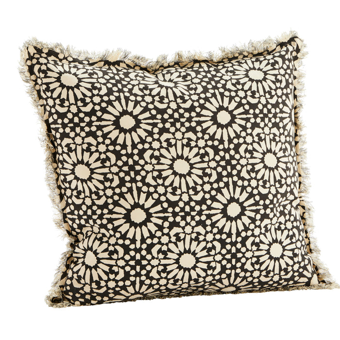 Housse de coussin - Motifs noirs et beiges