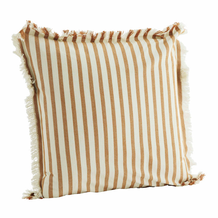 Housse de coussin à rayures - Miel