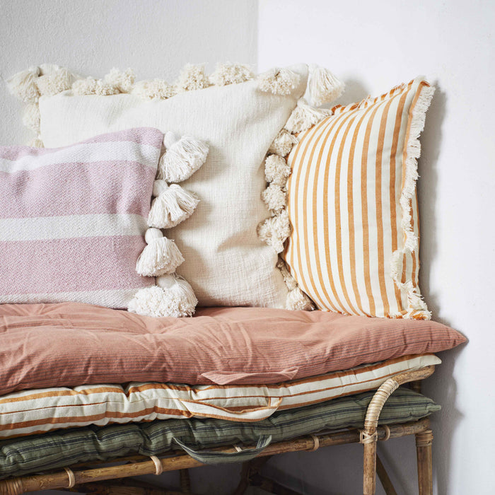 Housse de coussin à rayures - Miel