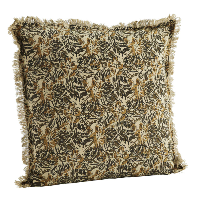 Housse de coussin - Fleurs vertes